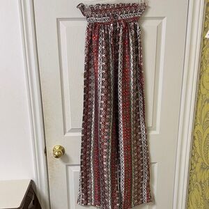 SHEIN Red and Black Wide Leg Pants